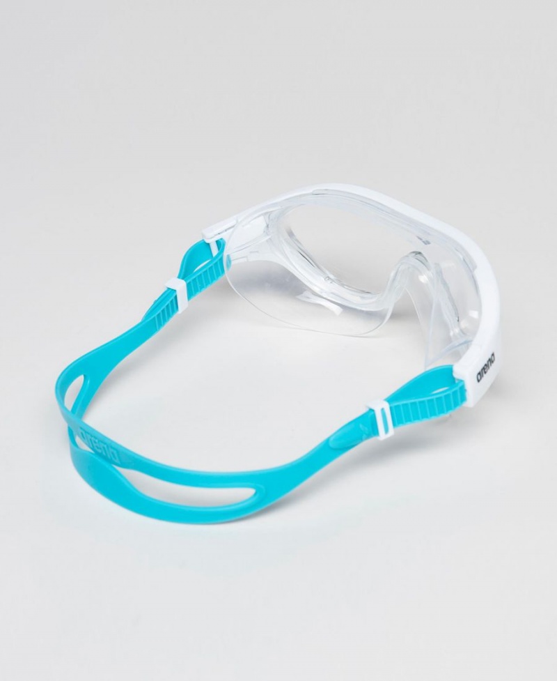 Lunette Natation Arena The One Mask Jr Blanche Bleu | JYM-84166839