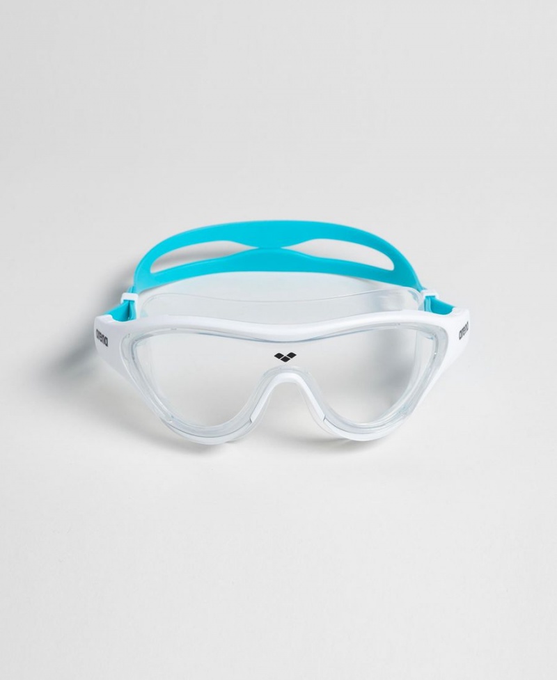 Lunette Natation Arena The One Mask Jr Blanche Bleu | JYM-84166839