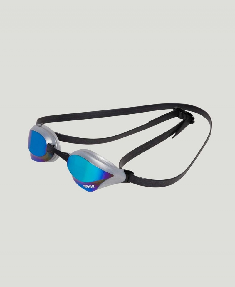 Lunette Natation Arena Cobra Core Swipe Mirror Bleu Argent | VJR-00568430