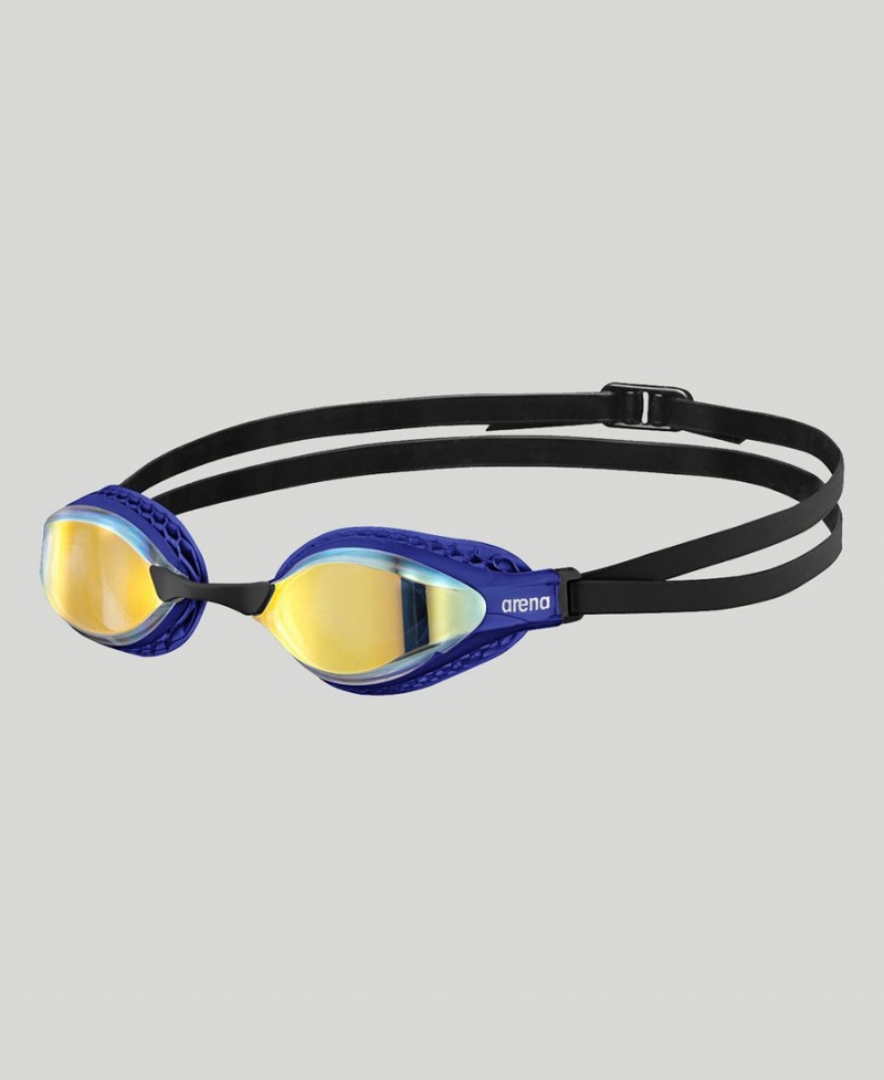 Lunette Natation Arena Air Speed Mirror Jaune Bleu | ITQ-77866300