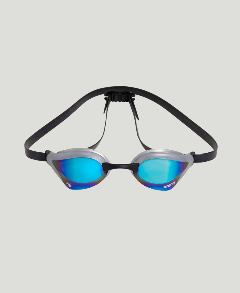 Lunette Natation Arena Cobra Core Swipe Mirror Bleu Argent | VJR-00568430