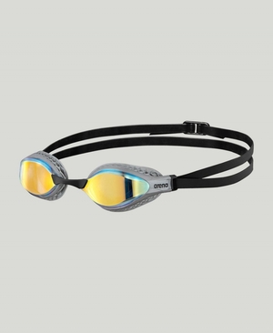 Lunette Natation Arena Air Speed Mirror Jaune Argent | CLU-24162897