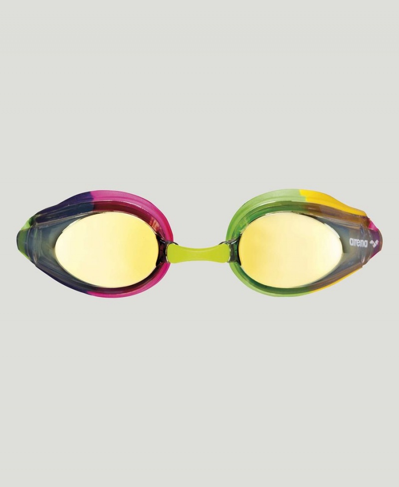 Lunette Natation Arena Tracks Jr Mirror Violette Rose Vert | YFG-03832810