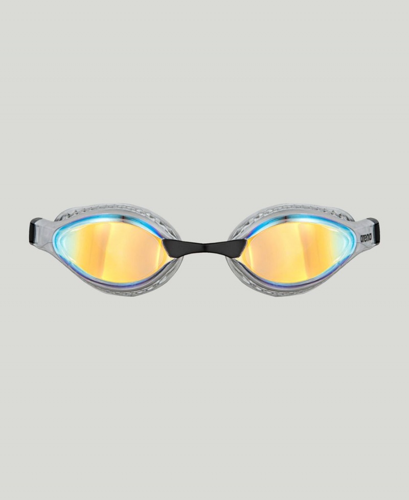 Lunette Natation Arena Air Speed Mirror Jaune Argent | CLU-24162897