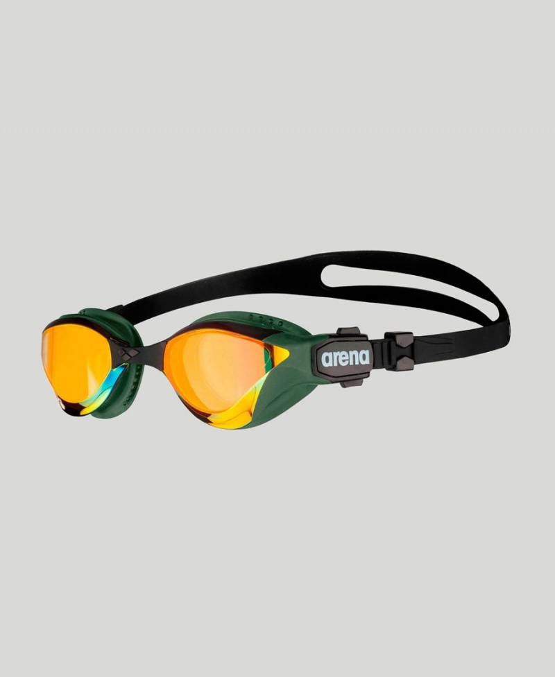 Lunette Natation Arena Cobra Tri Swipe Mirror Jaune Vert | GKB-71736543