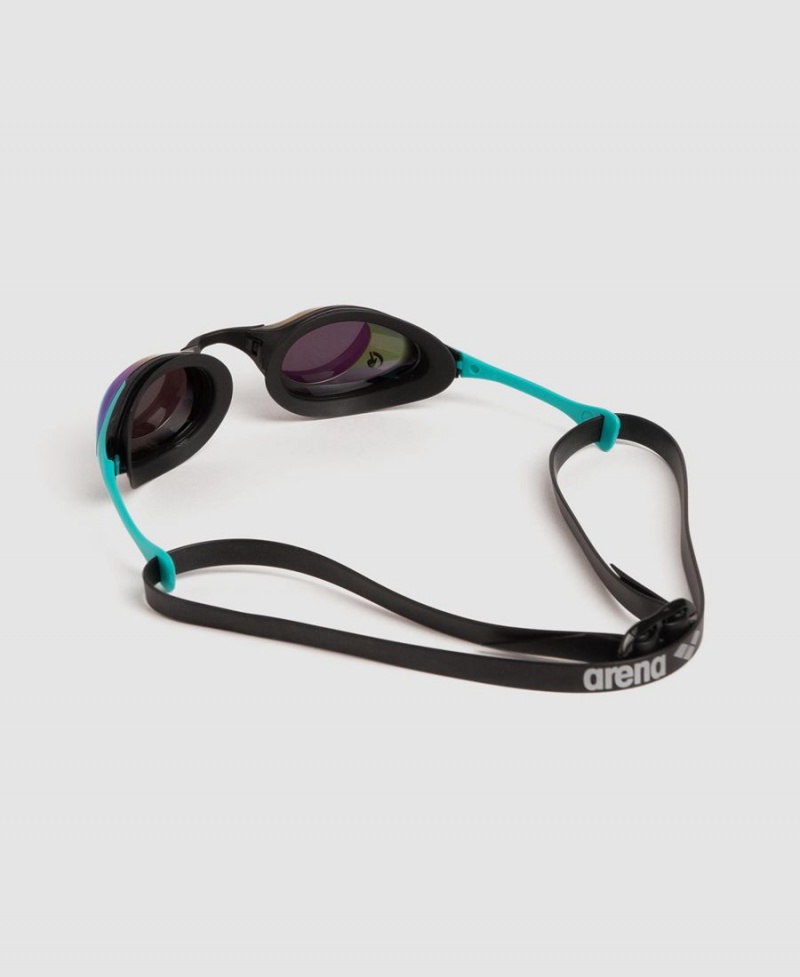 Lunette Natation Arena Cobra Swipe Mirror Vert Turquoise Noir | IOF-01471495