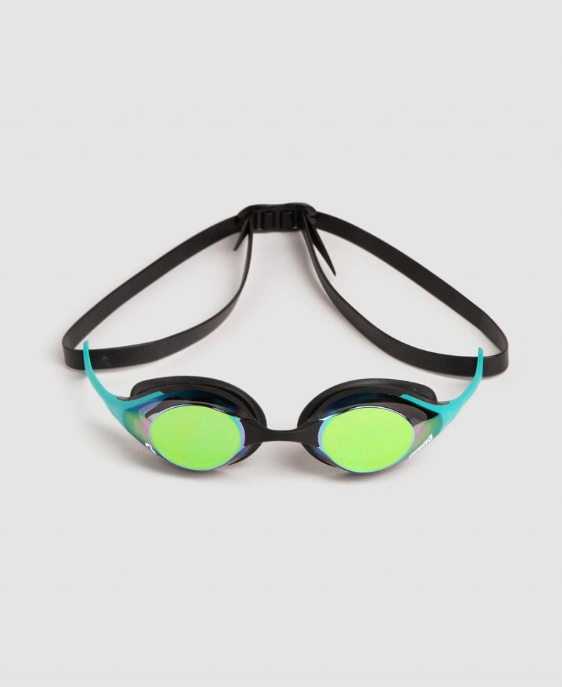 Lunette Natation Arena Cobra Swipe Mirror Vert Turquoise Noir | IOF-01471495