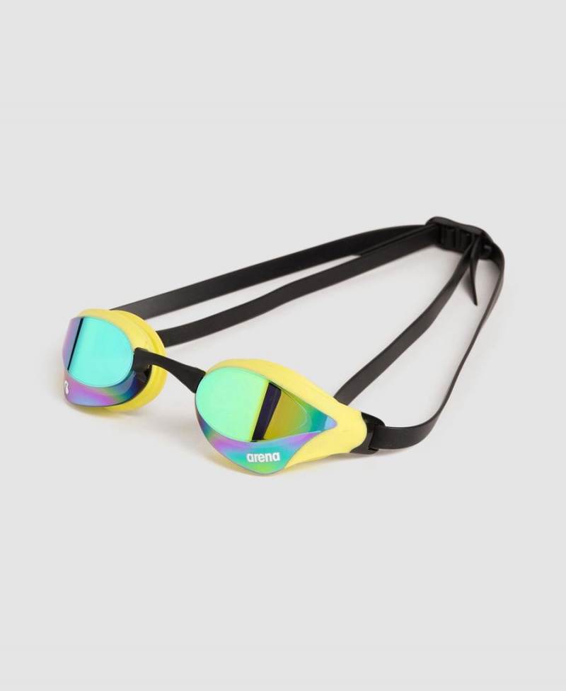 Lunette Natation Arena Cobra Core Swipe Mirror Vert Jaune | PDP-13112584