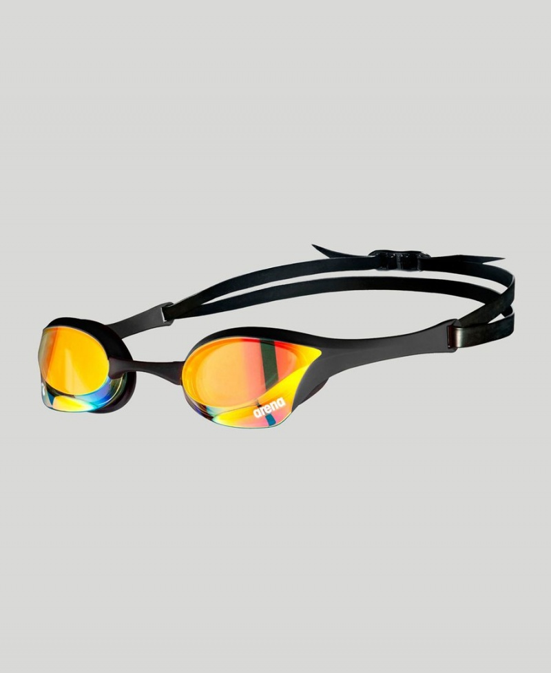 Lunette Natation Arena Cobra Ultra Swipe Mirror Jaune Noir | IJX-86970129