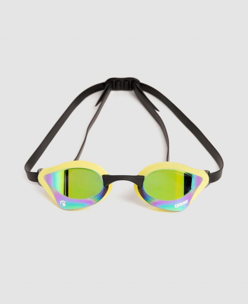 Lunette Natation Arena Cobra Core Swipe Mirror Vert Jaune | PDP-13112584