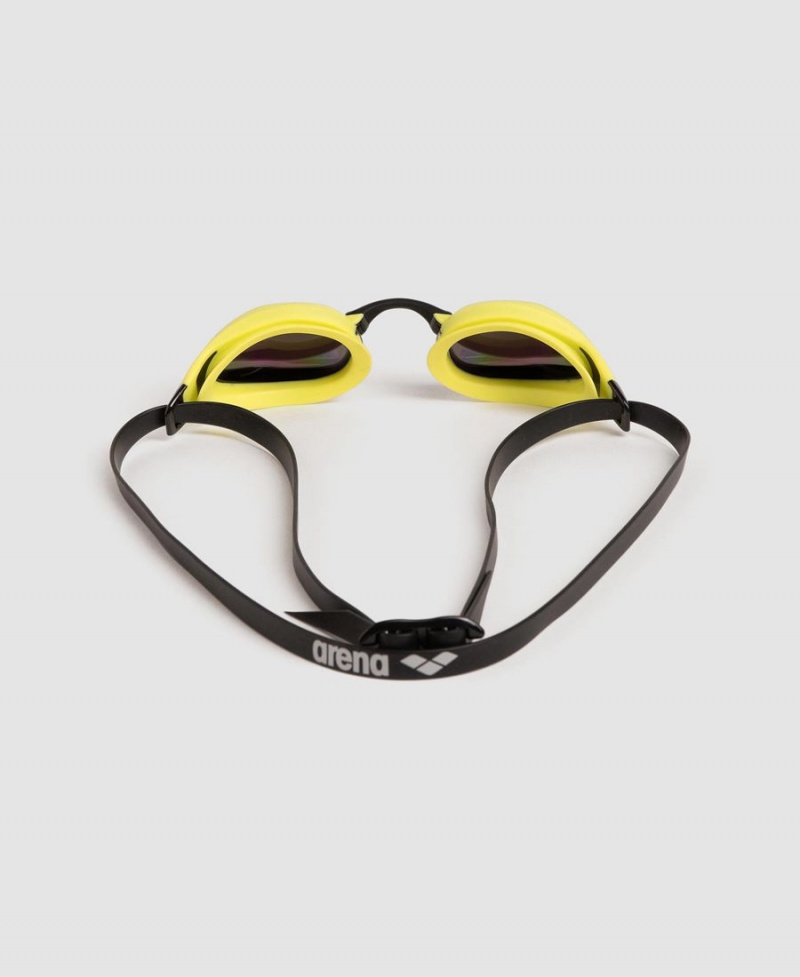 Lunette Natation Arena Cobra Core Swipe Mirror Vert Jaune | PDP-13112584