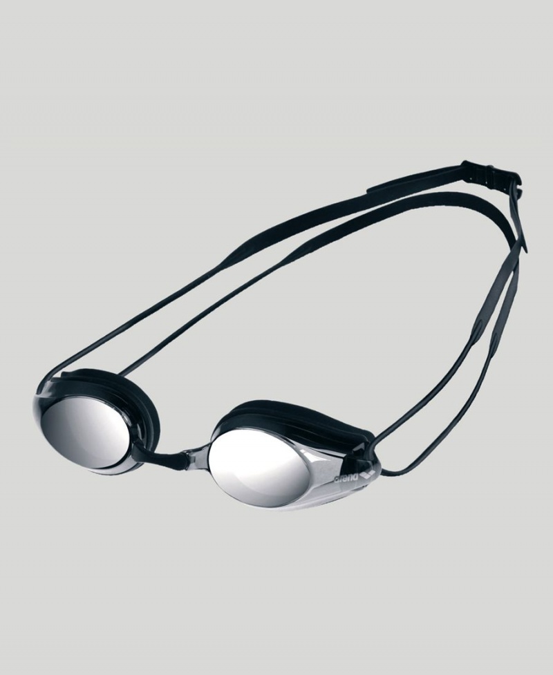 Lunette Natation Arena Tracks Mirror Noir Argent | DUN-98105713