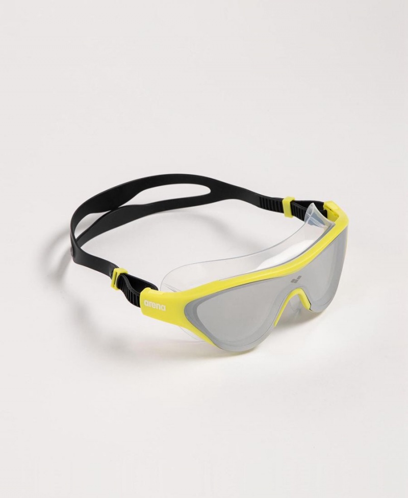 Lunette Natation Arena The One Mirror Mask Argent Jaune Noir | DCM-37601648