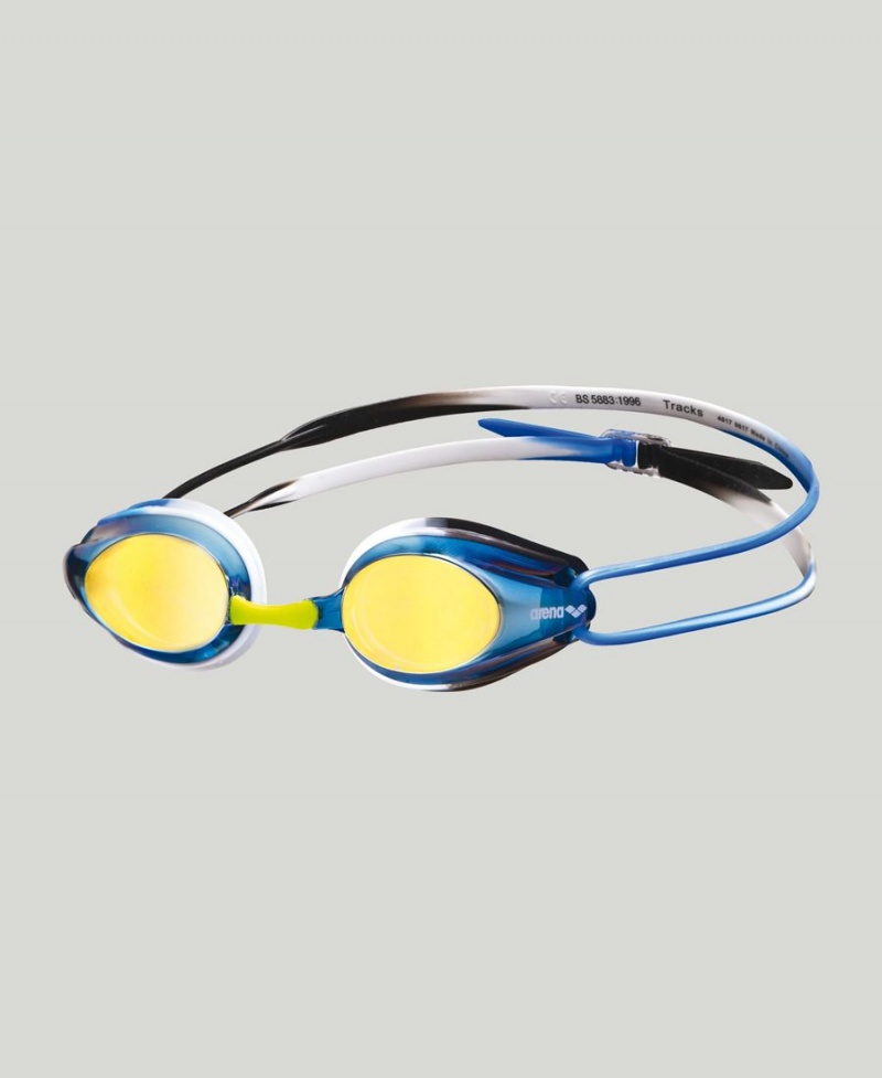 Lunette Natation Arena Tracks Mirror Jaune Bleu Noir | KFF-49752463