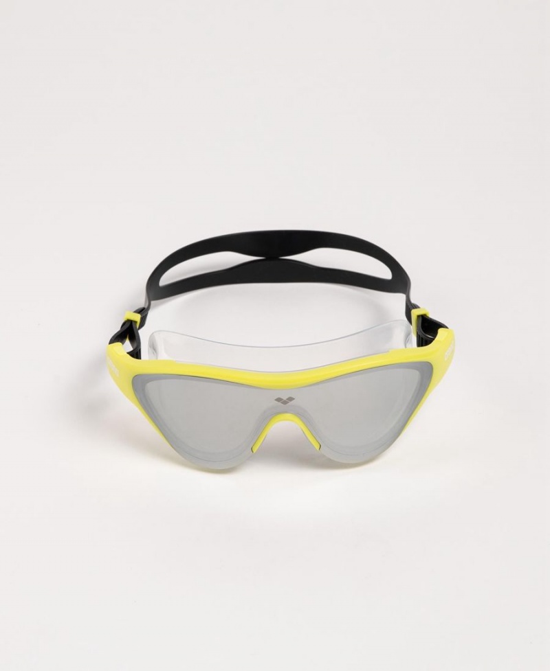 Lunette Natation Arena The One Mirror Mask Argent Jaune Noir | DCM-37601648