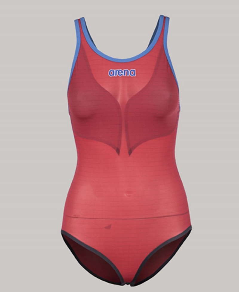 Combinaison Natation Arena Powerskin Carbon Duo Top Open Back Bleu Marine Femme | UOV-35760528