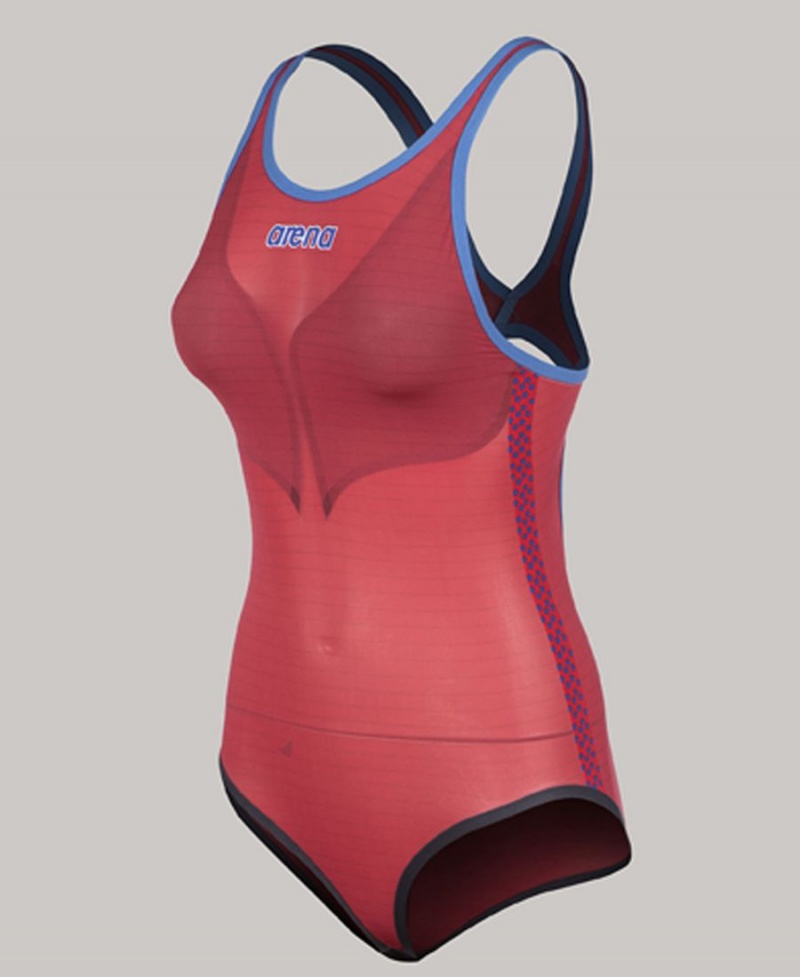 Combinaison Natation Arena Powerskin Carbon Duo Top Open Back Bleu Marine Femme | UOV-35760528