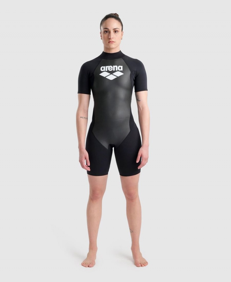 Combinaison Natation Arena Explorer Spring Noir Blanche Femme | QMQ-06133474