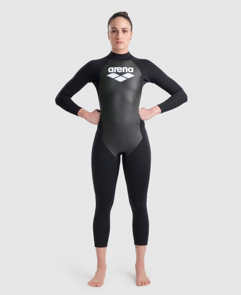 Combinaison Natation Arena Explorer Full Noir Blanche Femme | QGJ-94272412