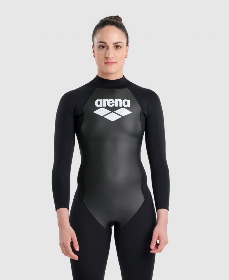 Combinaison Natation Arena Explorer Full Noir Blanche Femme | QGJ-94272412