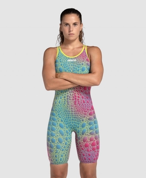 Combinaison Natation Arena Powerskin Carbon Air2 Limited Edition Open Back Rose Vert Multicolore Femme | KWV-02181152