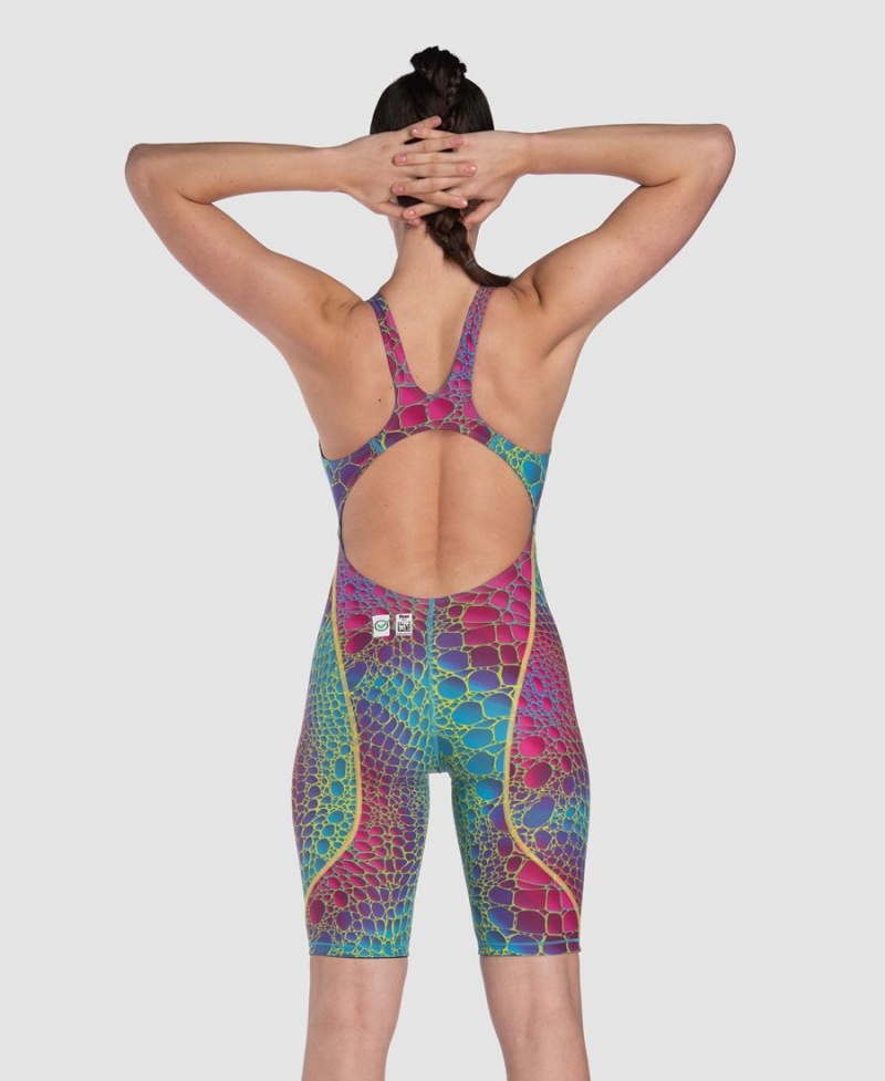 Combinaison Natation Arena Powerskin ST Next Limited Edition Open Back Rose Vert Multicolore Femme | FZH-07998236