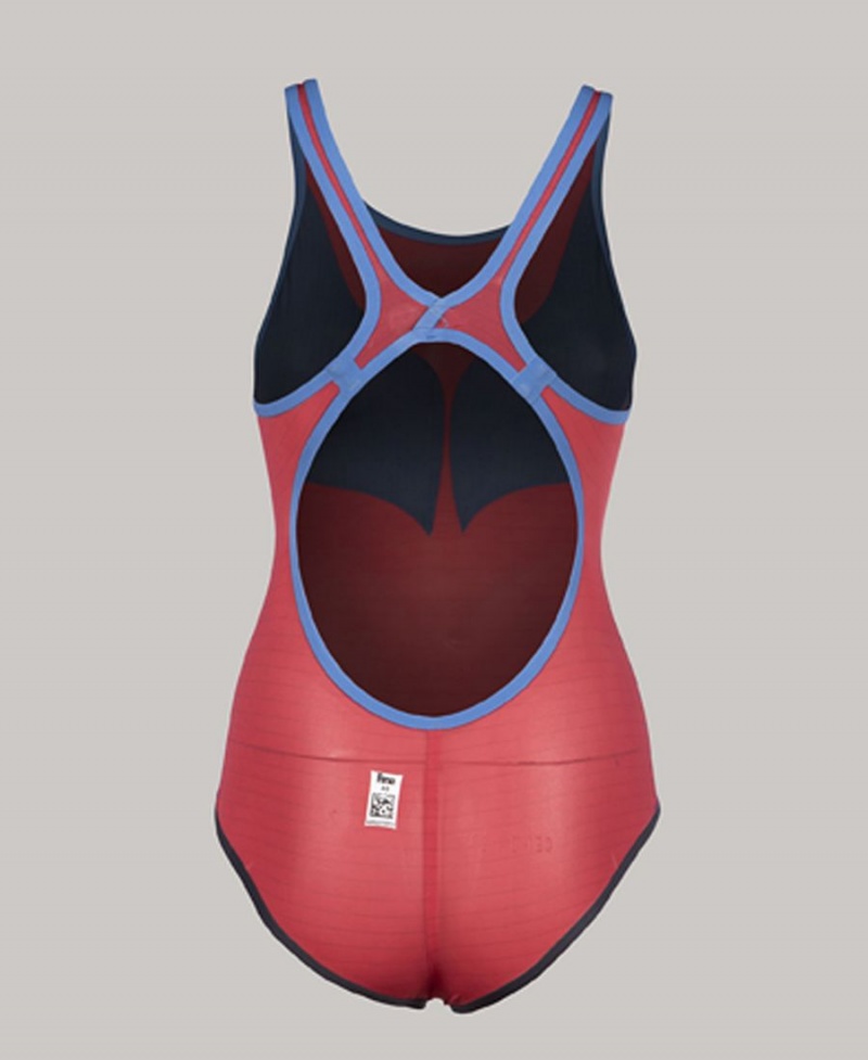 Combinaison Natation Arena Powerskin Carbon Duo Top Open Back Bleu Marine Femme | UOV-35760528