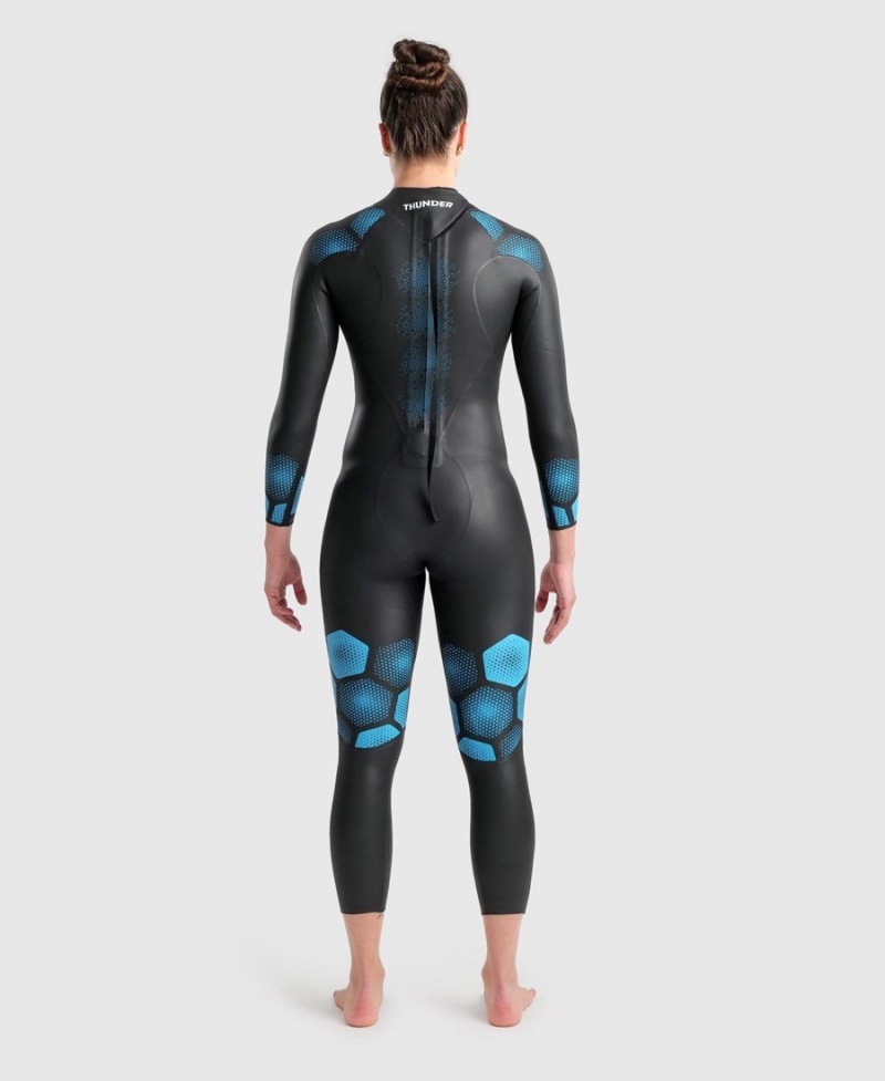 Combinaison Natation Arena Thunder Noir Bleu Femme | WVG-25582989