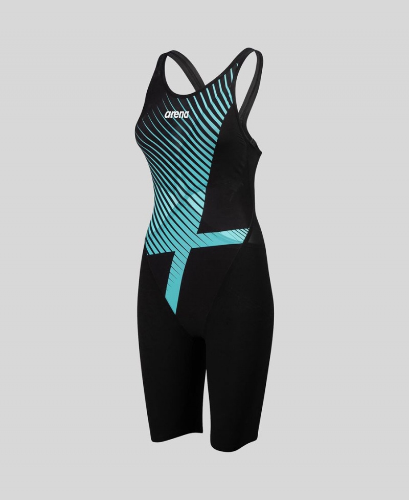 Combinaison Natation Arena Powerskin Carbon Glide Open Back Bleu Noir Femme | AIJ-29977483