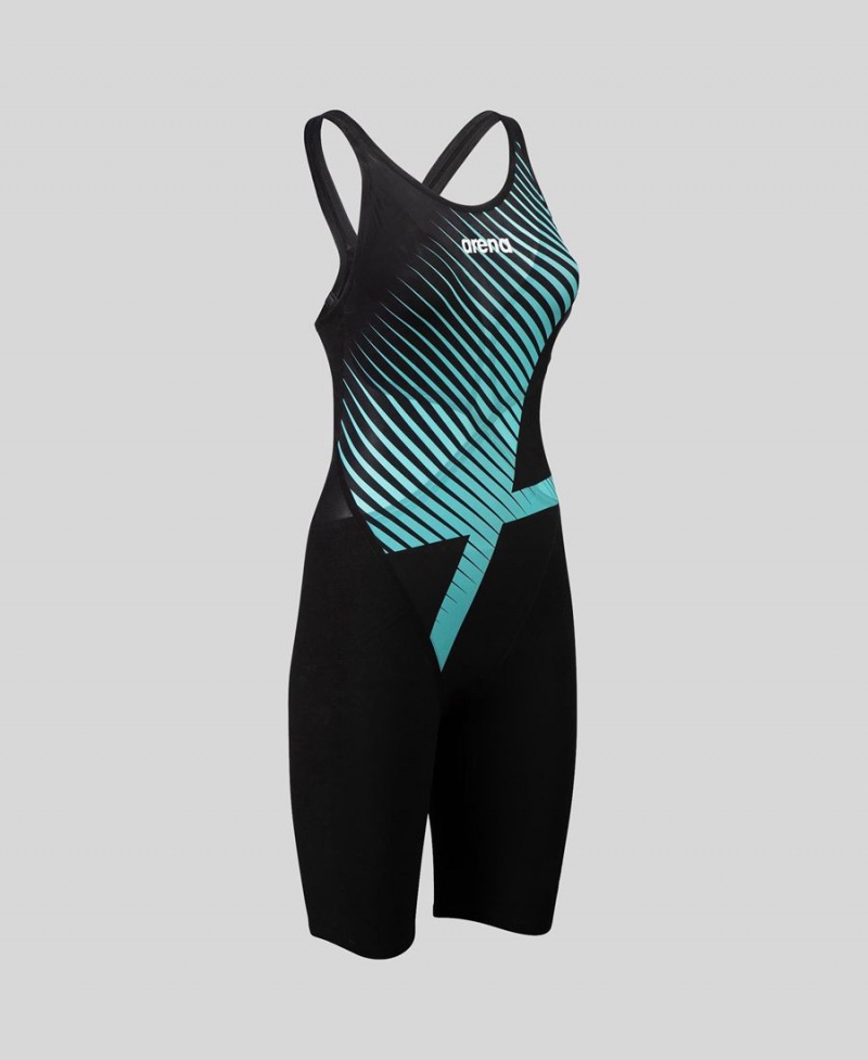 Combinaison Natation Arena Powerskin Carbon Glide Open Back Bleu Noir Femme | AIJ-29977483