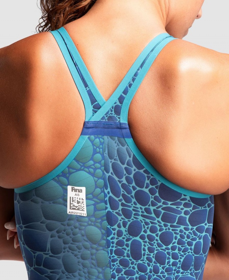 Combinaison Natation Arena Powerskin Carbon Air2 Limited Edition Closed Back Bleu Multicolore Femme | BAM-02530137