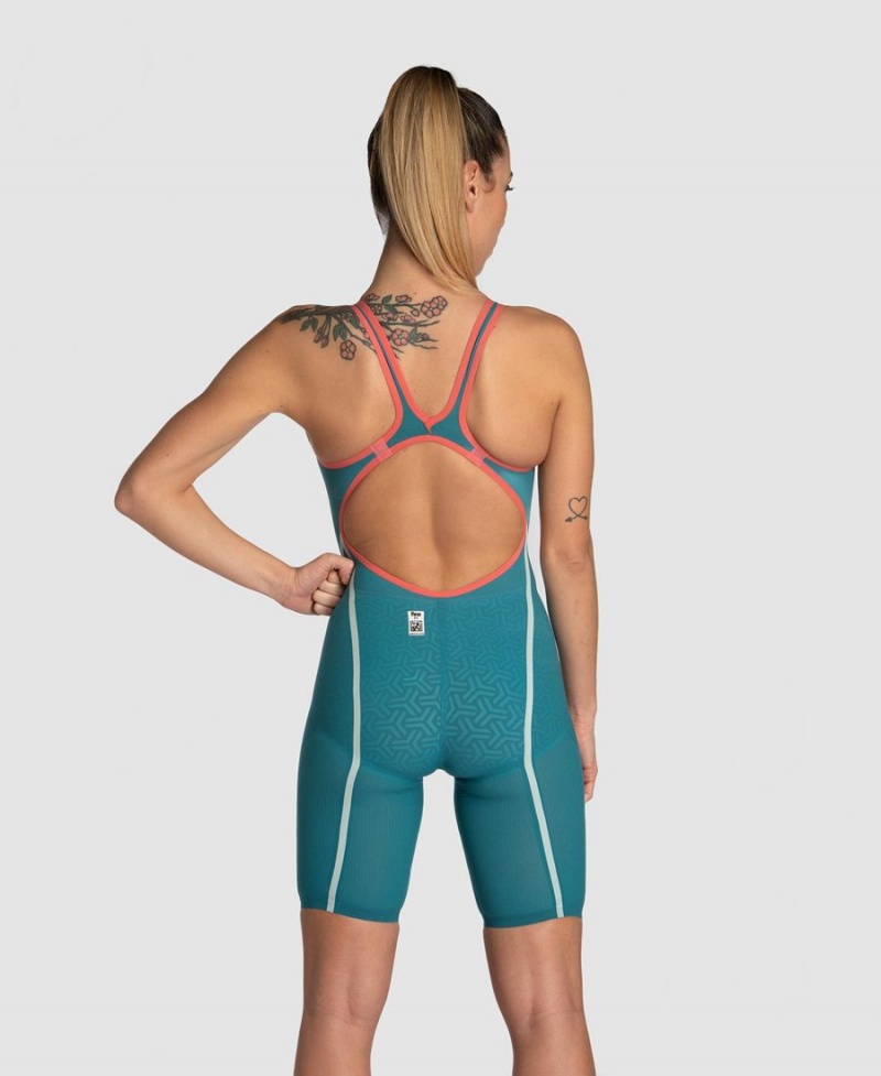 Combinaison Natation Arena Powerskin Carbon Glide Limited Edition Open Back Bleu Femme | NIL-99348992