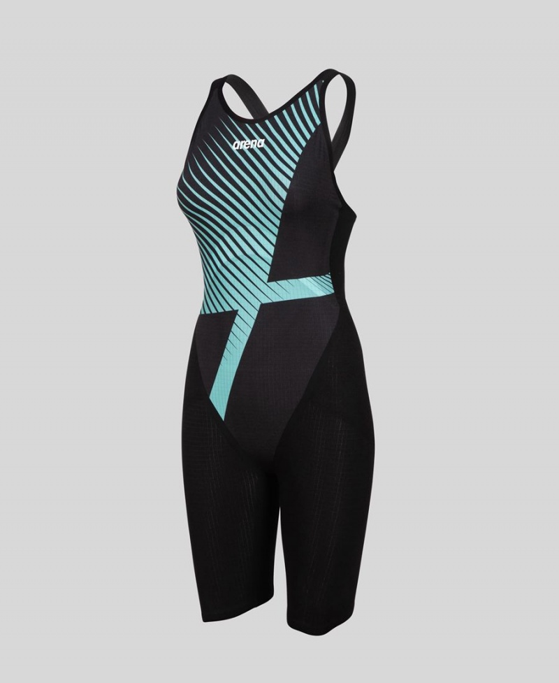 Combinaison Natation Arena Powerskin Carbon Core FX Open Back Bleu Noir Femme | JKE-72370339