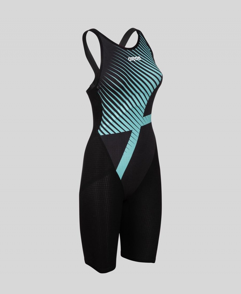 Combinaison Natation Arena Powerskin Carbon Core FX Open Back Bleu Noir Femme | JKE-72370339