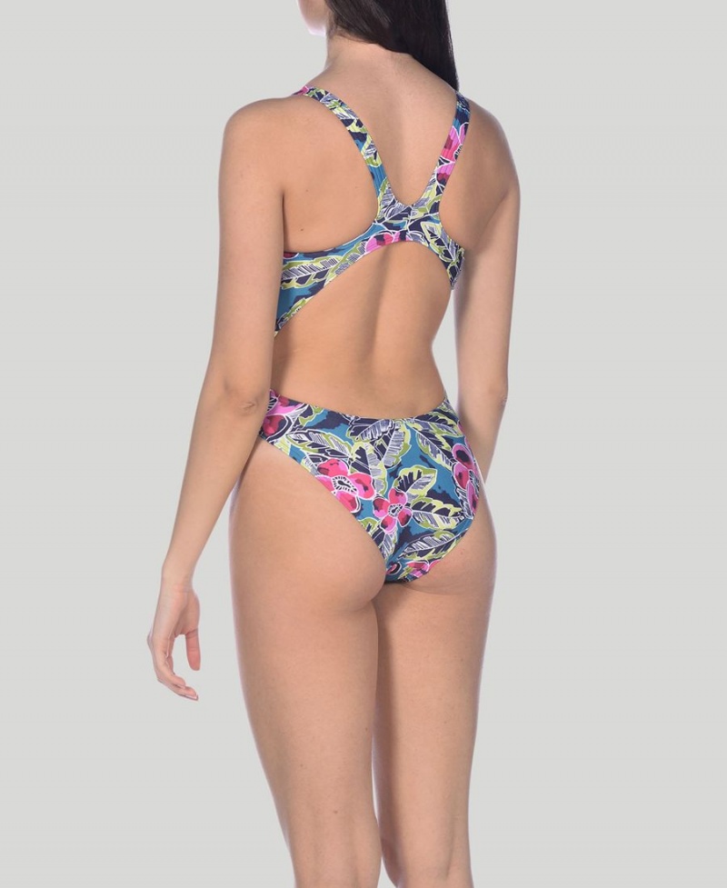 Maillot de Bain Arena Tropical Sketch Swim Tech Vert Multicolore Femme | WMH-23460142