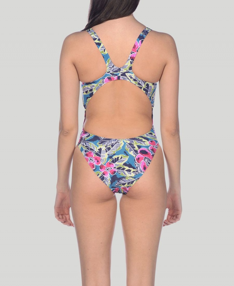 Maillot de Bain Arena Tropical Sketch Swim Tech Vert Multicolore Femme | WMH-23460142