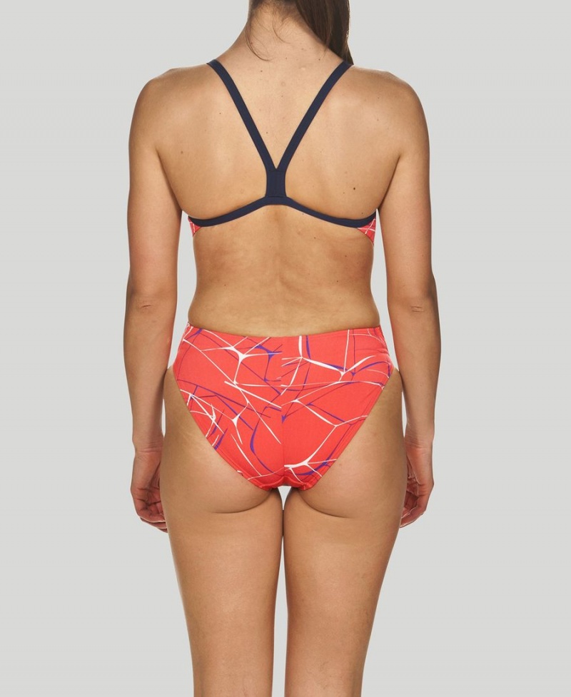 Maillot de Bain Arena D'eau Challenge Back Rouge Bleu Marine Femme | IBD-74732001