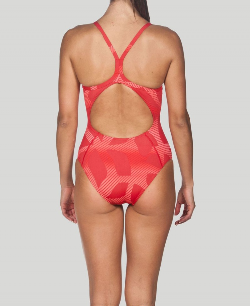 Maillot de Bain Arena Spider Light Drop Back Rouge Femme | COY-21076383