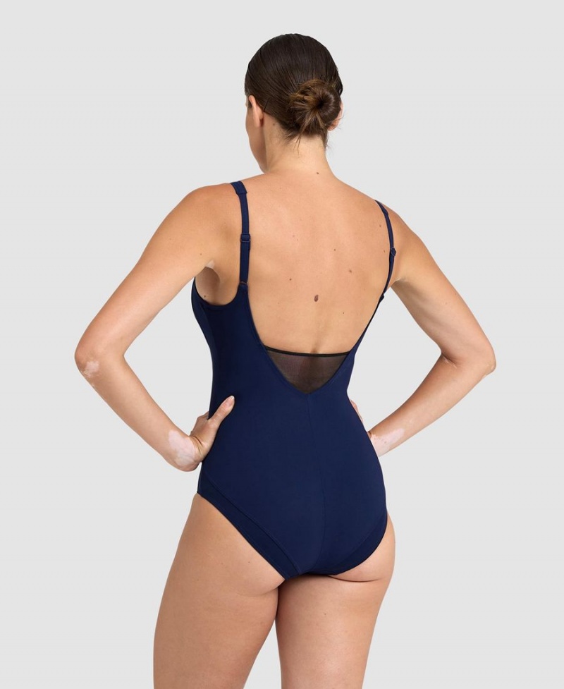 Maillot de Bain Arena Manuela BodyLift U Back Bleu Marine Femme | MXB-30709654