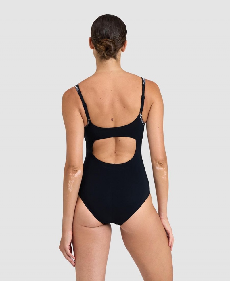 Maillot de Bain Arena BodyLift Francy Panel Brides Back Noir Femme | COY-42004835