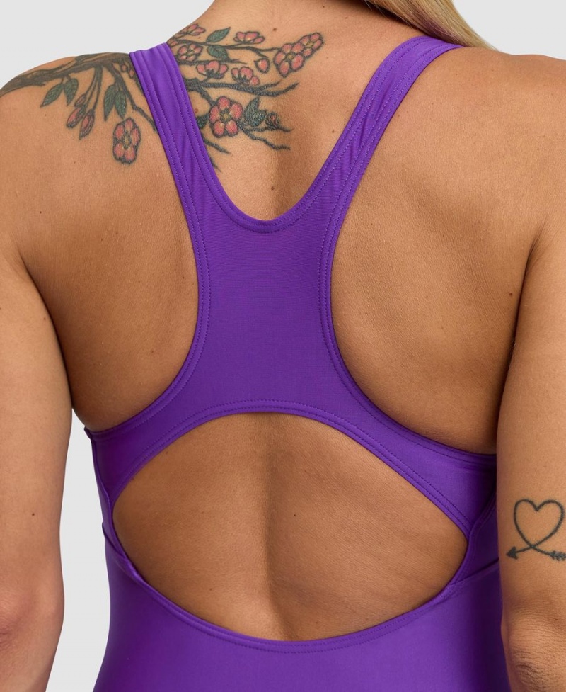 Maillot de Bain Arena Solid Control Pro Back Violette Femme | YUH-67806598