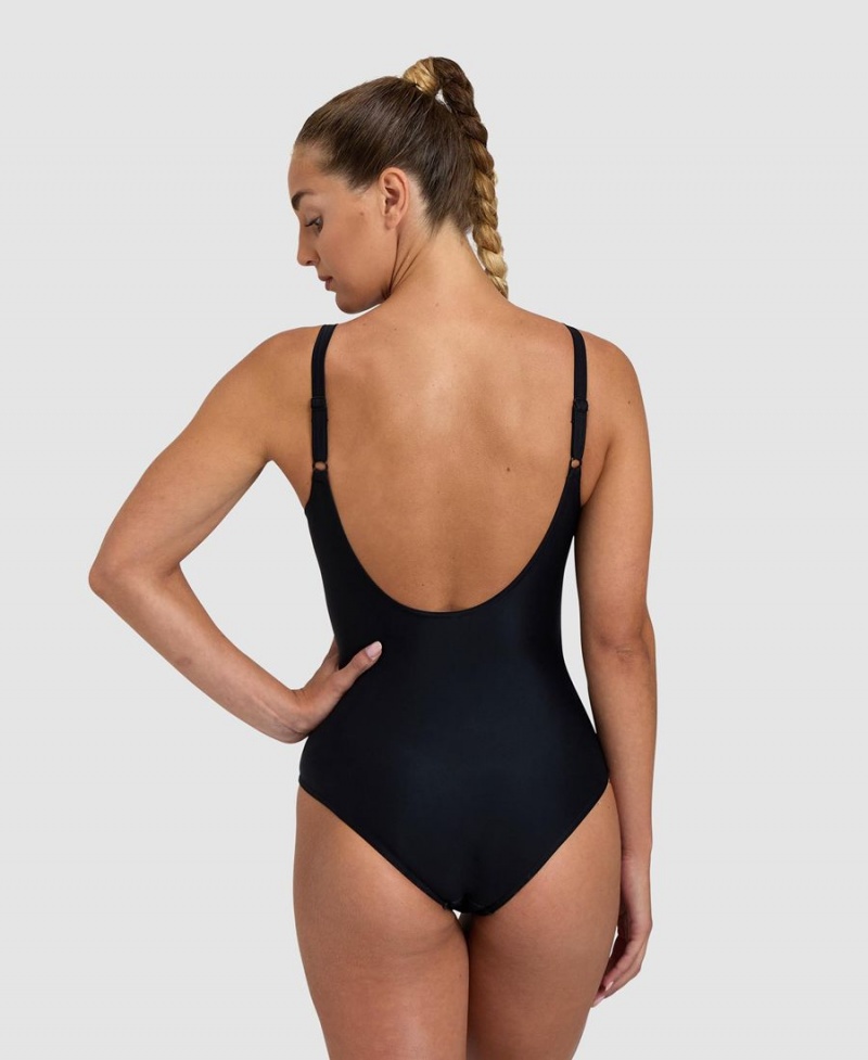 Maillot de Bain Arena Imprint U Back Noir Femme | TSU-15394648