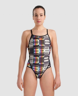 Maillot de Bain Arena Allover Super Fly Back Noir Multicolore Femme | JHO-40161081