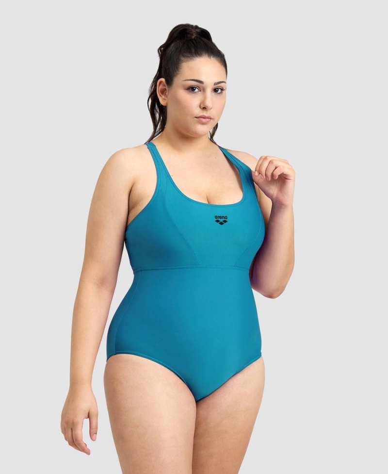 Maillot de Bain Arena Solid Control Pro Back Plus Bleu Femme | DKF-30690880