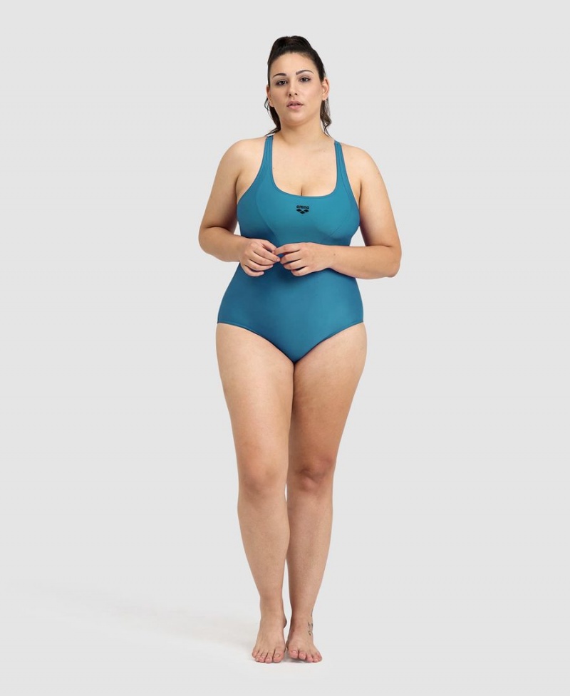 Maillot de Bain Arena Solid Control Pro Back Plus Bleu Femme | DKF-30690880