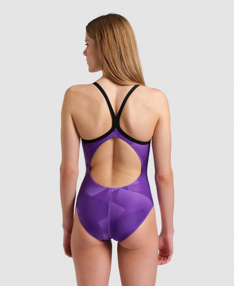 Maillot de Bain Arena Halftone Lightdrop Back Violette Femme | EVT-26036939