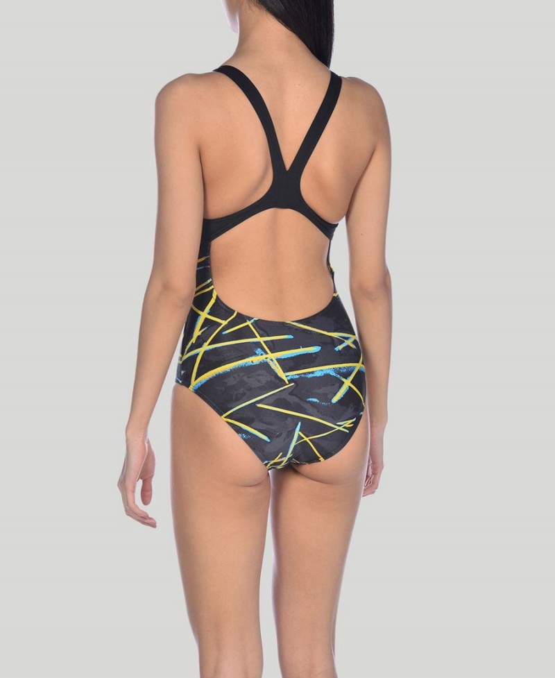 Maillot de Bain Arena Light Beams Swim Pro Back Noir Multicolore Femme | PRE-39041483