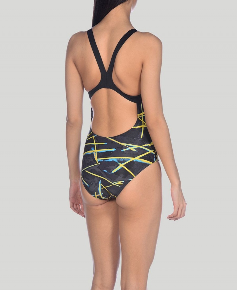 Maillot de Bain Arena Light Beams Swim Pro Back Noir Multicolore Femme | PRE-39041483