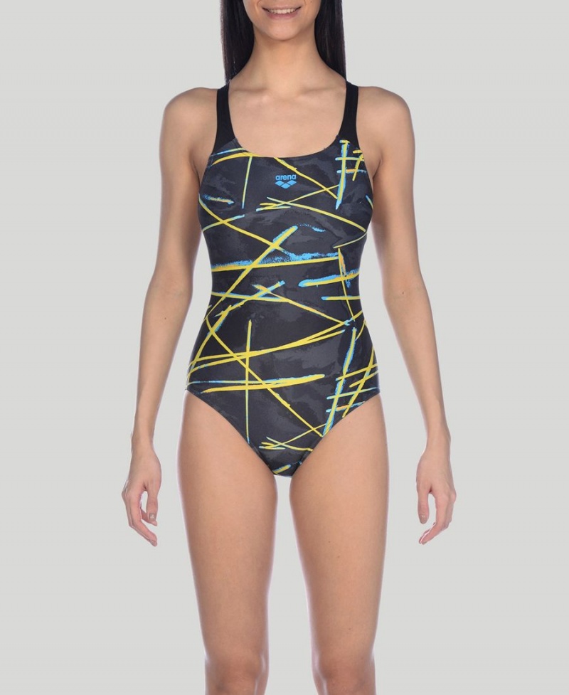 Maillot de Bain Arena Light Beams Swim Pro Back Noir Multicolore Femme | PRE-39041483