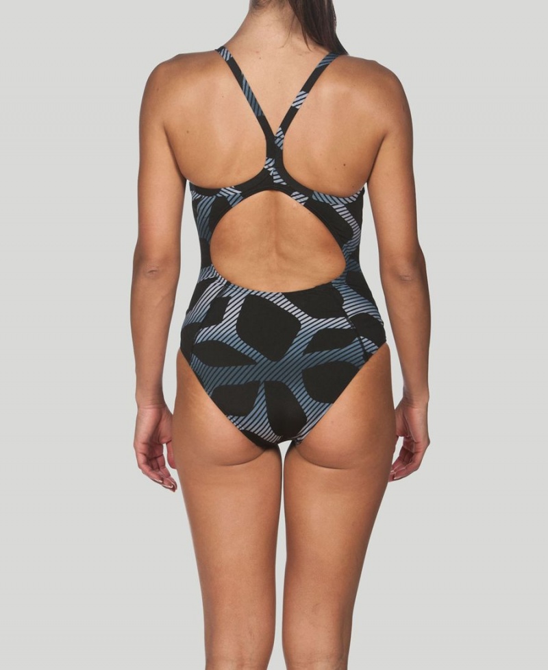 Maillot de Bain Arena Spider Light Drop Back Noir Femme | SCA-46084206